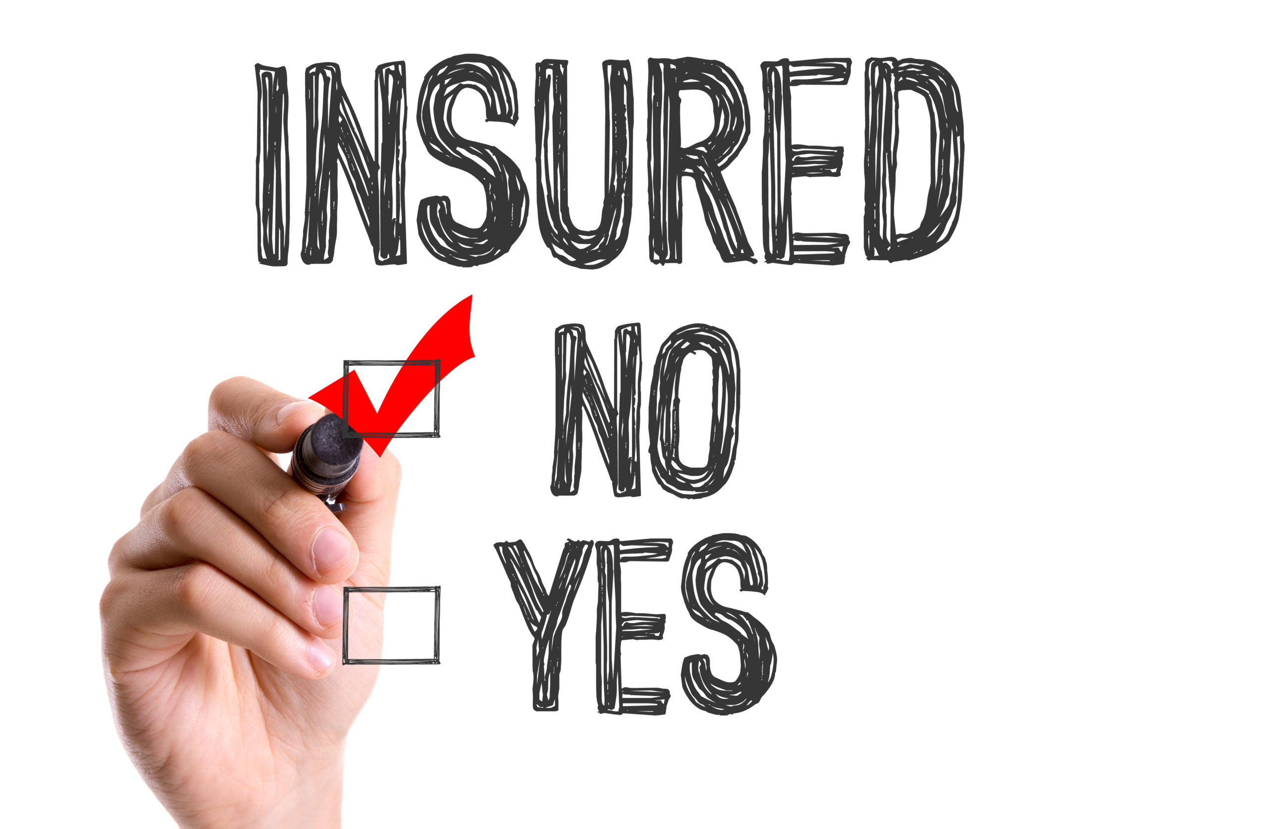 Not having insurance in the event of an accident